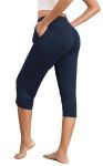 LAOLASI Women's Soft Dark Blue Capri Pajama Pants