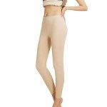 High Waisted Thermal Tummy Control Leggings - Beige