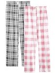 Plaid Lounge Pants with Pockets for Women