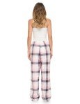 Women's Soft Flannel Pajama Pants - Grey Pink Plaid