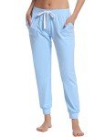 Light Blue Women's Jersey Knit Lounge Pants with Pockets