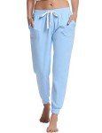 Light Blue Women's Jersey Knit Lounge Pants with Pockets