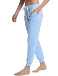 Light Blue Women's Jersey Knit Lounge Pants with Pockets