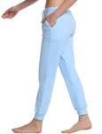 Light Blue Women's Jersey Knit Lounge Pants with Pockets