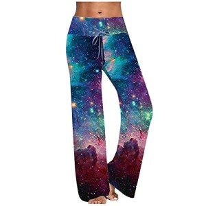 Purple Leopard Print Flare Pajama Trousers for Women