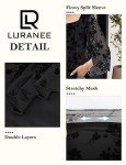 Luranee Blouses for Women Plus Size, Ruffle Sleeve Comfy Flattering Chiffon Loose Fit Dress Shirts for Leggings Wedding Casual Outfits Night Business Black XX-Large