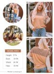 Dokotoo Oversized Womens Shirts Fall Clothes Lightweight Crew Neck Long Sleeve Tops Casual Loose Comfortable Lightweight Color Block Sweatshirt Ribbed Tunics Blouses Khaki 2XL