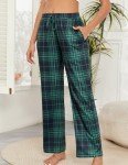 Viakeo Women's Soft Lounge Pajama Pants - Green Plaid