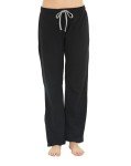 Soft Cotton Pajama Pants for Women - Black