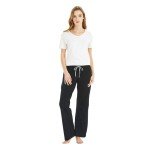 Soft Cotton Pajama Pants for Women - Black