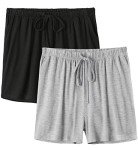 Vislivin Women's Sleep Shorts with Pockets - Black/Gray