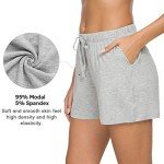 Vislivin Women's Sleep Shorts with Pockets - Black/Gray