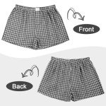 Leofeck Women's Y2K Striped Pajama Shorts