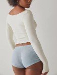 Light Blue Y2K Low Rise Booty Shorts for Women