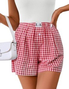 Comfy Gingham Pajama Shorts for Women