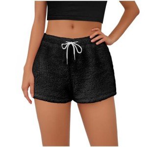 Cozy Women's Fleece Lounge Mini Pajama Shorts