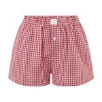Y2K Plaid Micro Boxers for Women - Casual Lounge Shorts