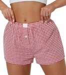 Y2K Plaid Micro Boxers for Women - Casual Lounge Shorts