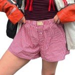 Y2K Plaid Micro Boxers for Women - Casual Lounge Shorts
