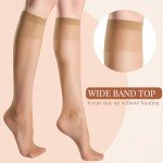 Elegant Sheer Knee High Stockings for Women - 6 Pairs