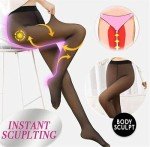 Fleece Pantyhose Leggings for Women - Black