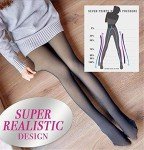Fleece Pantyhose Leggings for Women - Black