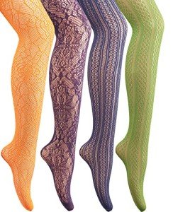 Halloween Themed Colored Fishnet Tights for Women