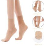 12 Pack Women's Sheer Ankle High Nylon Socks