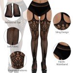 Plus Size Fishnet Thigh High Stockings - 5 Pairs