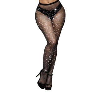 Sparkly Rhinestone Fishnet Stockings for Women