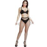 High Waist Fishnet Tights - Black Thigh Highs