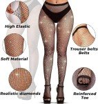 Sparkly Rhinestone Fishnet Stockings for Women