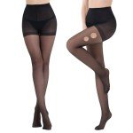 High Waist Sheer Tights, 2 Pairs for Women