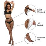 Fishnet Thigh High Stockings for Women - 4 Pairs