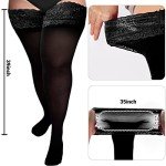 Plus Size Semi-Sheer Lace Top Thigh Highs