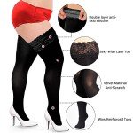 Plus Size Semi-Sheer Lace Top Thigh Highs