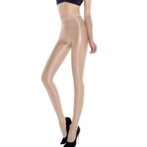 HTRUIYA Women's Shiny Silk Dance Tights - Nude