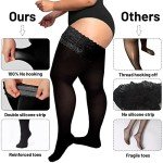 Plus Size Semi-Sheer Lace Top Thigh Highs