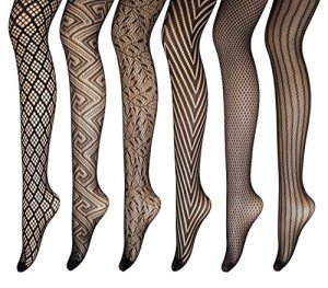 6 Pack Seamless Fishnet Toeless Tights for Women