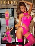 Sexy Neon Pink Fishnet Bodystocking for Women