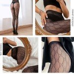 Fishnet Stockings with Stylish Letter Design