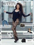 4 Pairs Floral Fishnet Tights for Women
