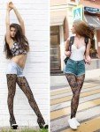 4 Pairs Floral Fishnet Tights for Women