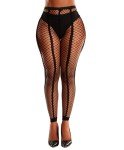 Black Stripe Fishnet Tights for Women
