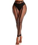 Black Stripe Fishnet Tights for Women
