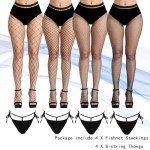 Plus Size Thigh High Fishnet Stockings (4 Pairs)