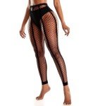 Black Stripe Fishnet Tights for Women