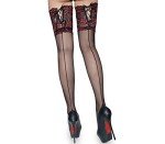 Cuban Heel Thigh High Lace Top Stockings