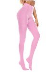 Plus Size Opaque Tights - High Waisted, Pink