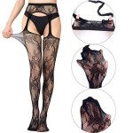 KUUQA 5 Pairs Black Fishnet Stockings for Women